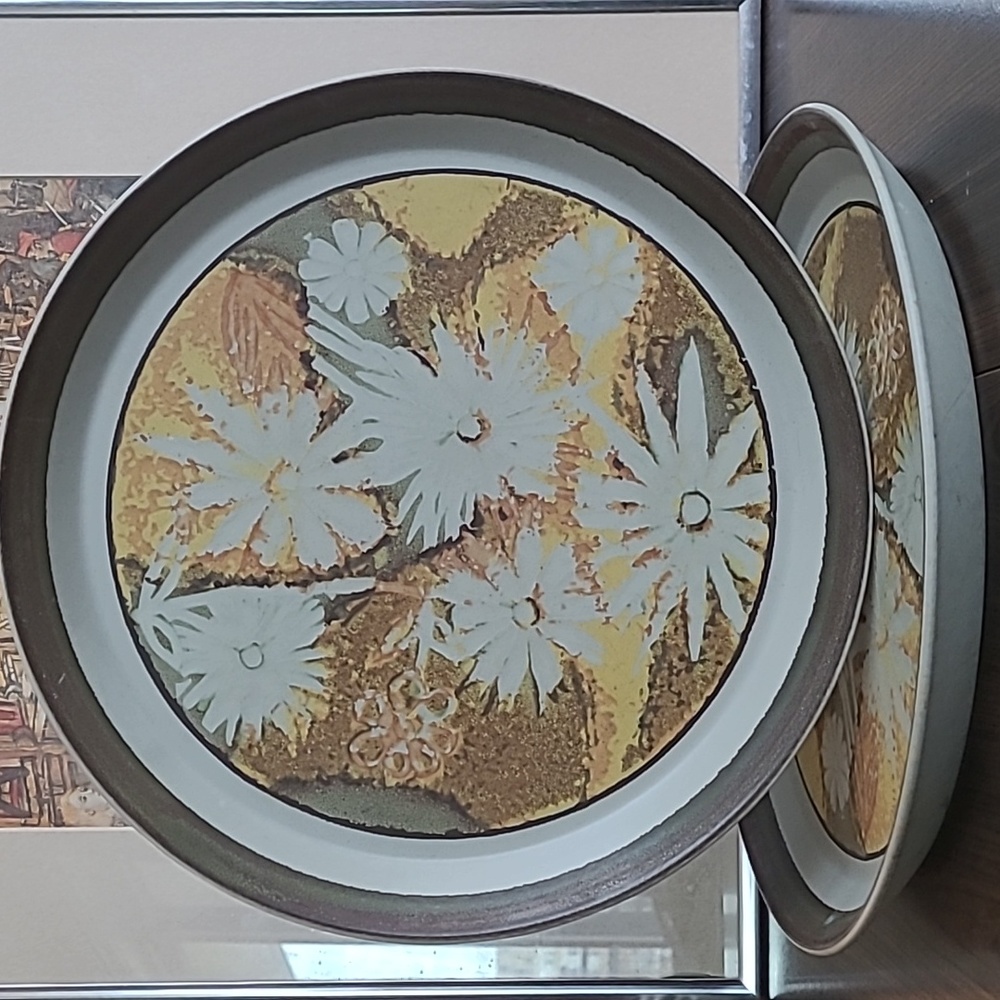 VINTAGE MIKASA INDIAN SUMMER FLOWER DINNER PLATES SET OF 2